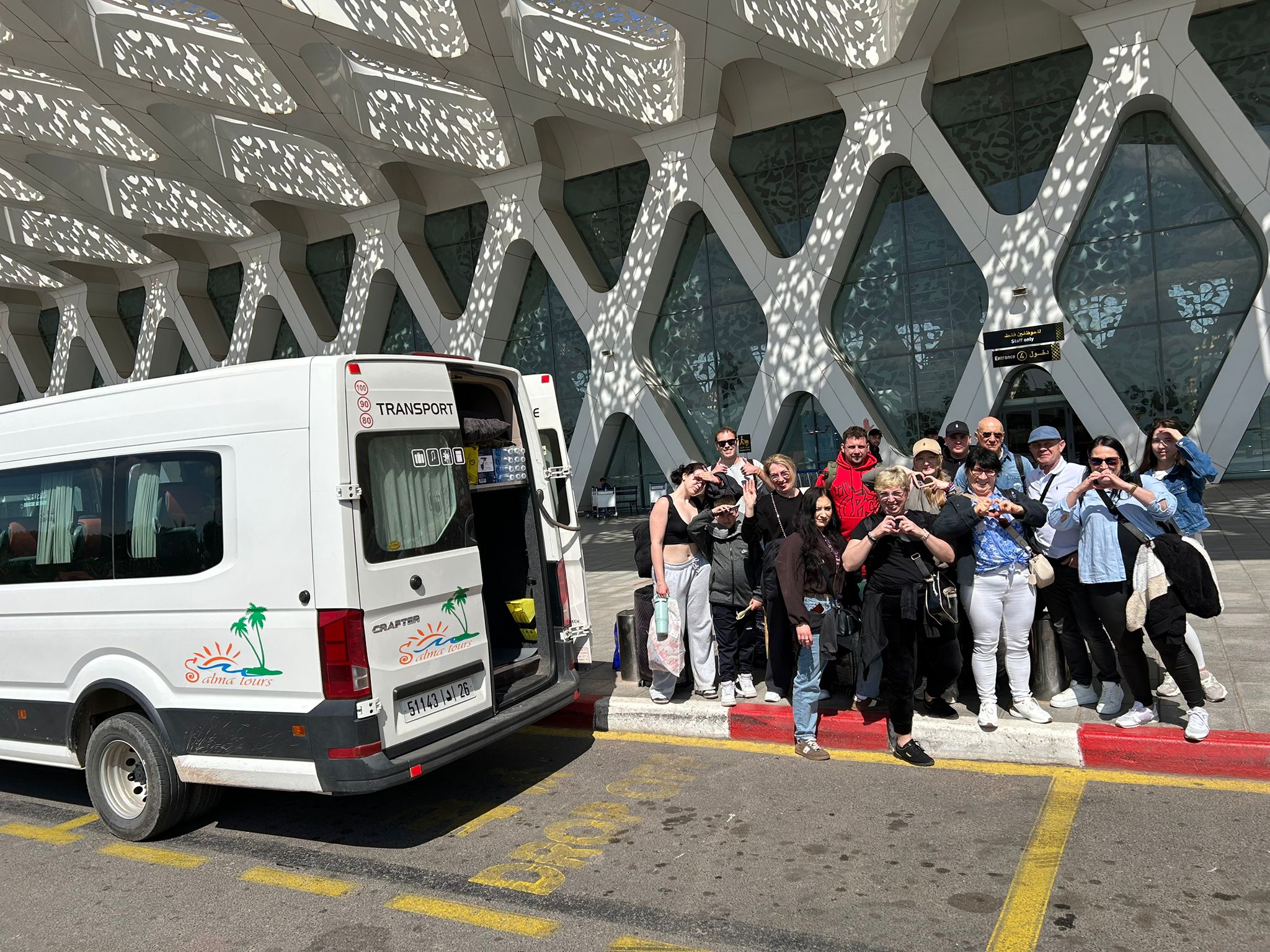 family with driver Marrakech airport